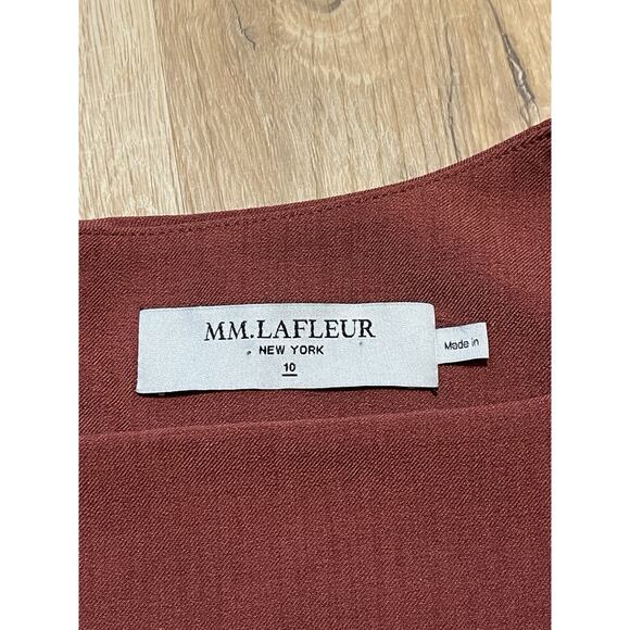 M.M. LaFleur Pauline Dress Size 10 Brick Red Career Square Neck A-line Travel - Picture 11 of 13